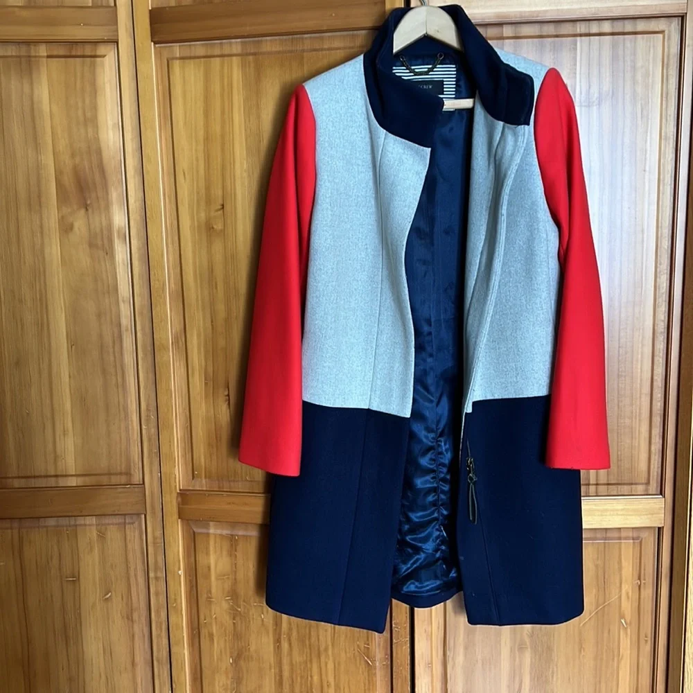 J. Crew Colorblock Coat - Picture 2 of 6